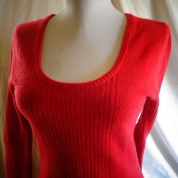 VGUC - ...SO REAL, SO RIGHT Red round neck sweater 100% cashmere - Size S - Picture 6 of 7